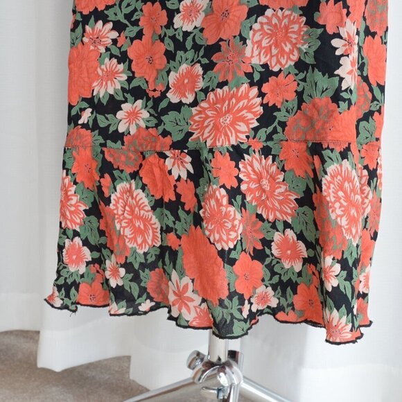 Vintage 90s April Cornell Floral Maxi Skirt Sz S - Picture 5 of 6